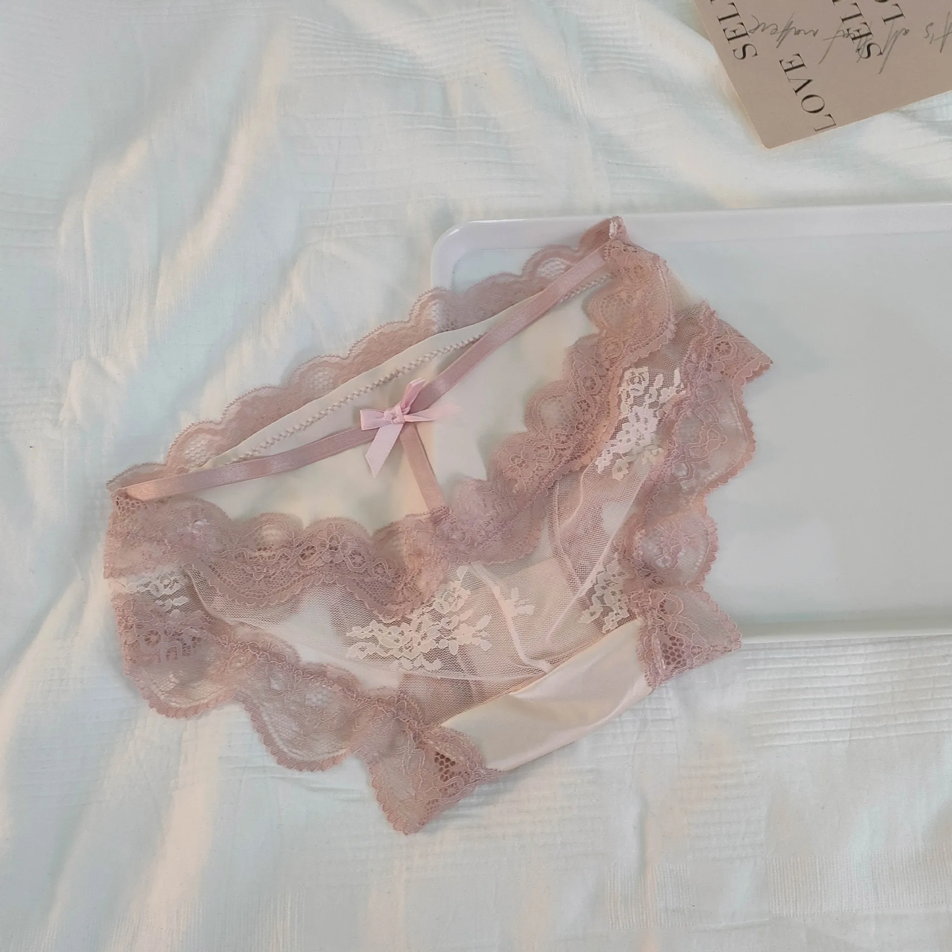 

SP & CITY кружевные вышитые атласные сексуальные женские трусики с бантом хлопковые трусики с низкой талией с вырезами и промежностью дышащие Бесшовные трусы