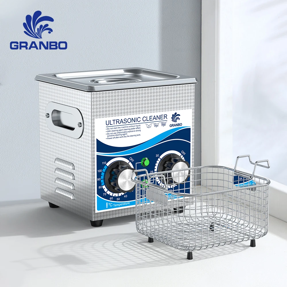 Granbosonic 2L 120W Ultrasonic Cleaner Machine Stainless Steel With Heater Timer 40KHz Dental Jewelry Glasses for Home 1
