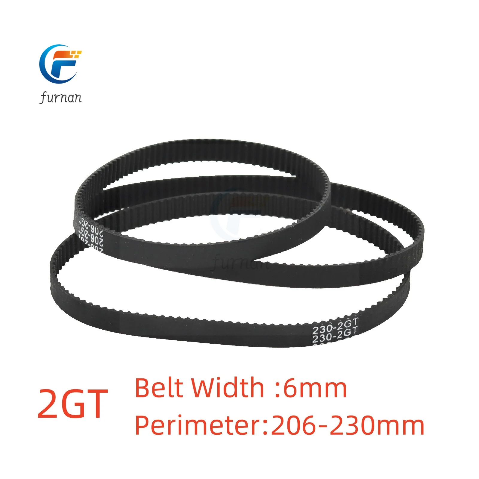 3DPrinterBeltGT26mmClosedLoopRubber2GTTimingBeltLength206