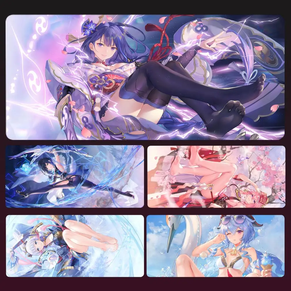 

Genshin Impact Mousepad Large Computer Gaming Accessories MousePads Desk Mats Anti-slip Laptop Soft Mice Pad Mouse Mat