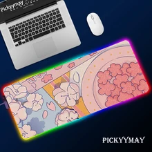 Tapete de rato bonito do tapete do rato tapete grande do rato esteira de mesa do pc da almofada do rato com backlit