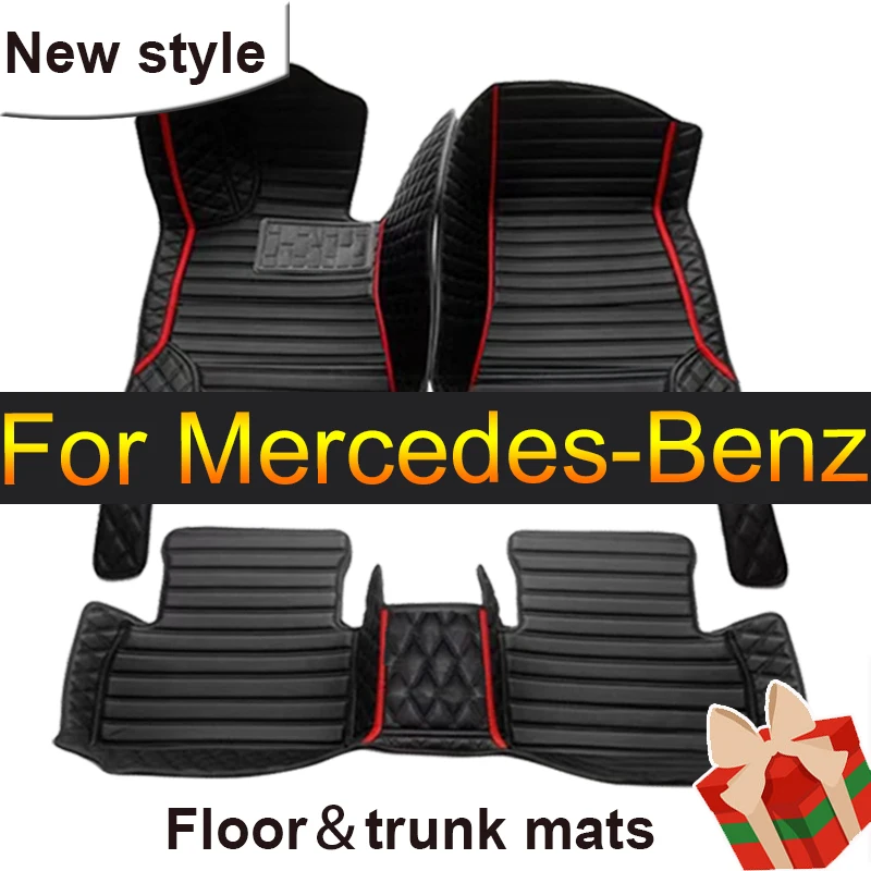 

Leather Car Floor Mats For Mercedes-Benz GLE W167 2020 2021 2022 2023 2024 7seat Dirt-resistant Car Matt Carpets Car Accessories