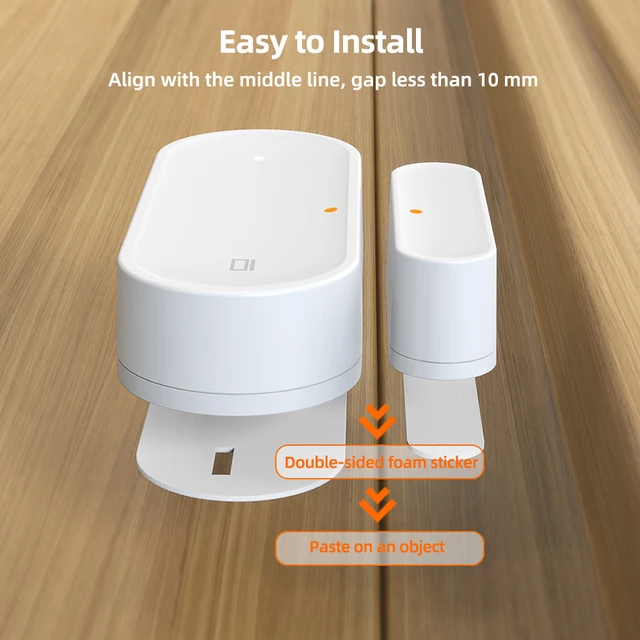 MIUCDA Tuya Zigbee Smart Door Window Sensor Smart Anti-tamper Button Home Burglar APP Remote Control Work With Alexa Google Home 4
