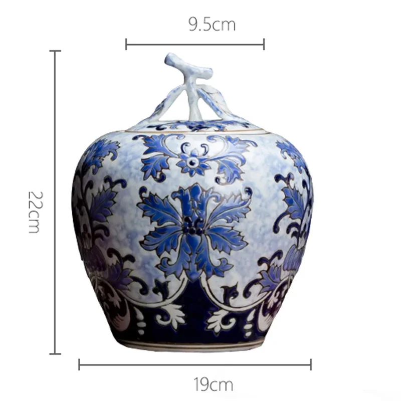 Apple Shape Storage Jar with Lid Blue and White Ceramic Canister Kitchen Food Coffee Sugar and Tea Jar Caddy Canister Porcelain 2