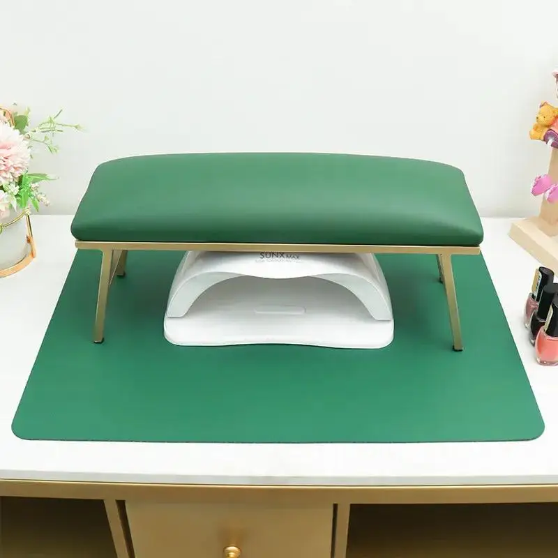 New 1/2PCS Green Nail Art Hand Pillow Set Manicure Table Hand Mat Pillow With Rests Holder Cushion Nail Arm Art Stand 2#