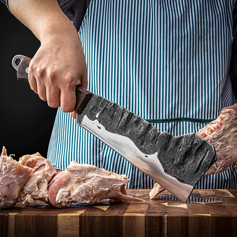 ohmonlyhoo Cuchillo de carnicero de alta resistencia, cuchillo de carnicero  de 6 pulgadas para cortar carne, cuchillo de corte de hueso de hacha