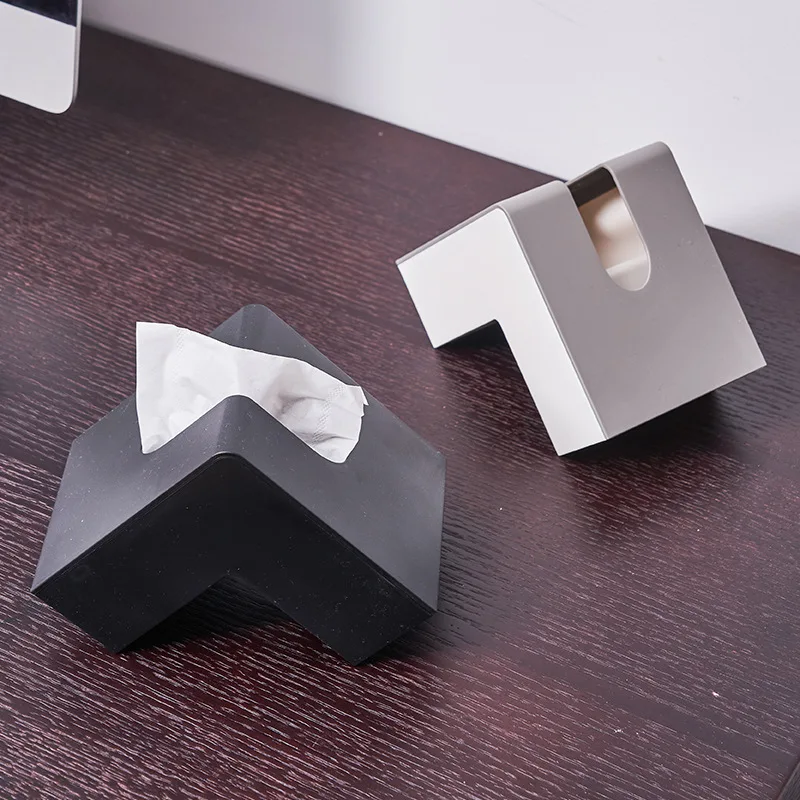 Japanese creative ins air-pumped paper box net red high appearance level L-shaped tissue box living room simple Kleenex box 5