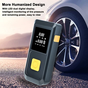 Jump Starter with Air Compressor Automobile Battery Booster Power Pack with LED Light Power Bank Function Digital Tire Inflator 1