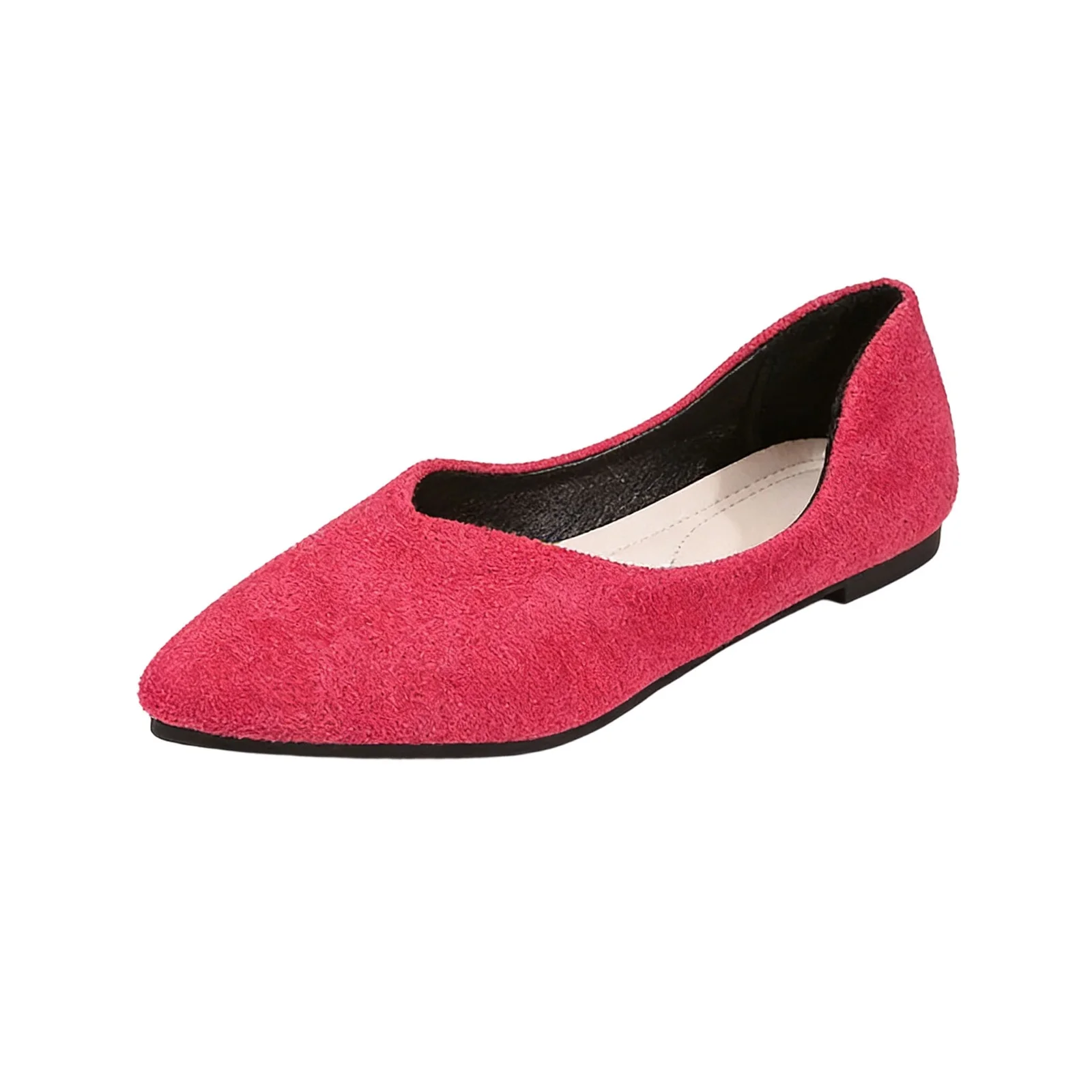 أحذية نسائية مسطحة أنيقة بألوان زاهية، أحذية باليه ناعمة ومريحة للصيف بمقدمة مدببة