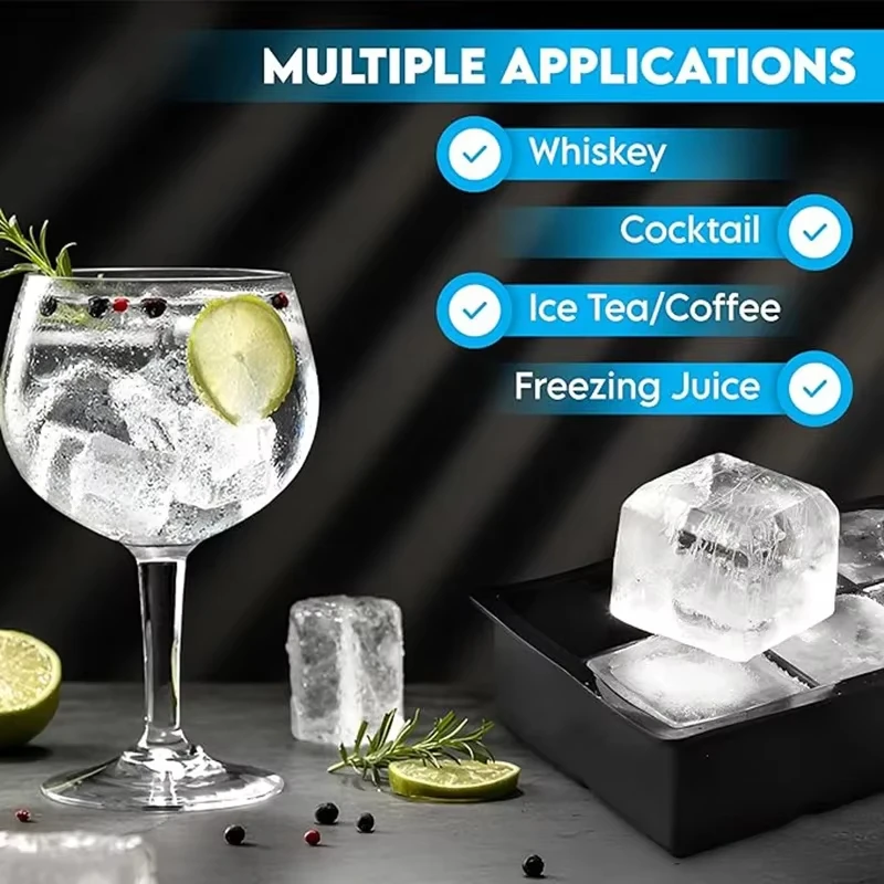 Ice Molds 6/8/15 Grids Food Grade Silicone Square Tray DIY