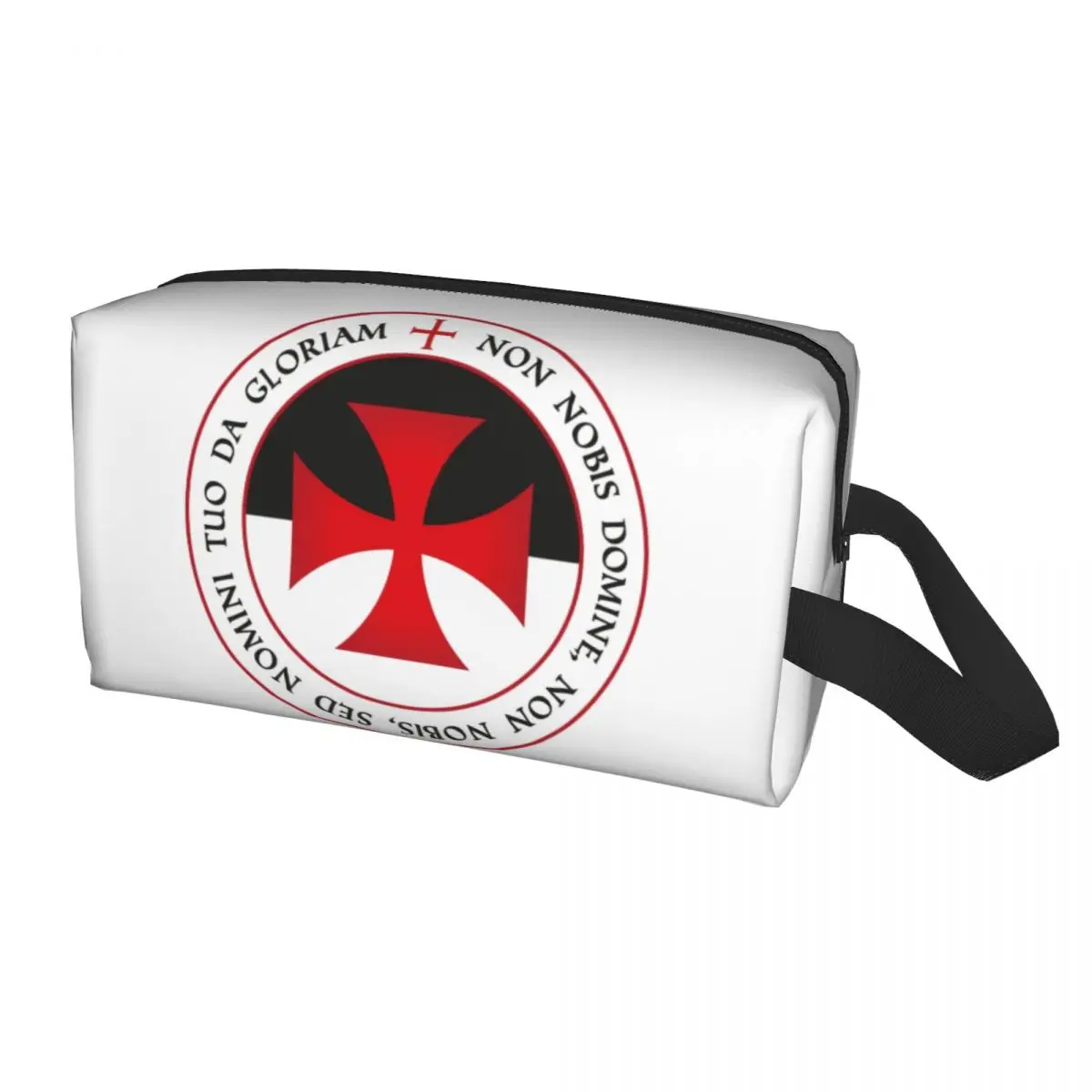 

Knights Templar Cross Travel Toiletry Bag Women Christian Crusader Seal Motto Cosmetic Makeup Organizer Beauty Storage Dopp Kit