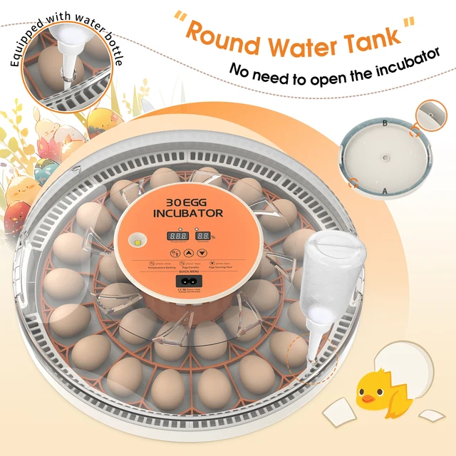 22053-b520c1.jpg 30-52 Egg Incubator with Automatic Egg Turning, Temperature Control and Humidity Monitor Incubators for Hatching Eggs, Chicken,