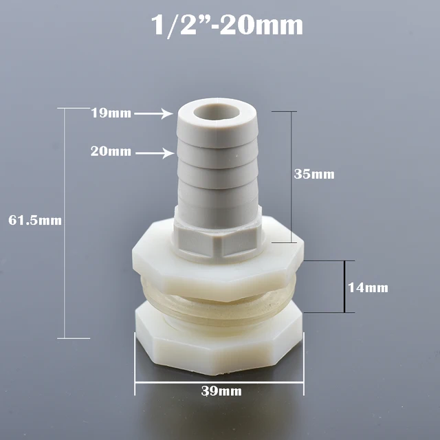 1 Beállítja Az Abs 1/2 "3/4" Tömlő Illesztését 12 Mm -Es 16 20 Szögesdrót Akvárium -Vízelvezető Szerelvények Vízadapter Csőszerelvények - Image 5
