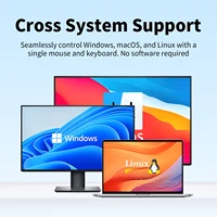 Перекрестный экран мыши Unnlink без рамок, два компьютера доступают одну мышь и клавиатуру. USB-переключатель KVM для Windows, Mac, Linux. — изображение 4