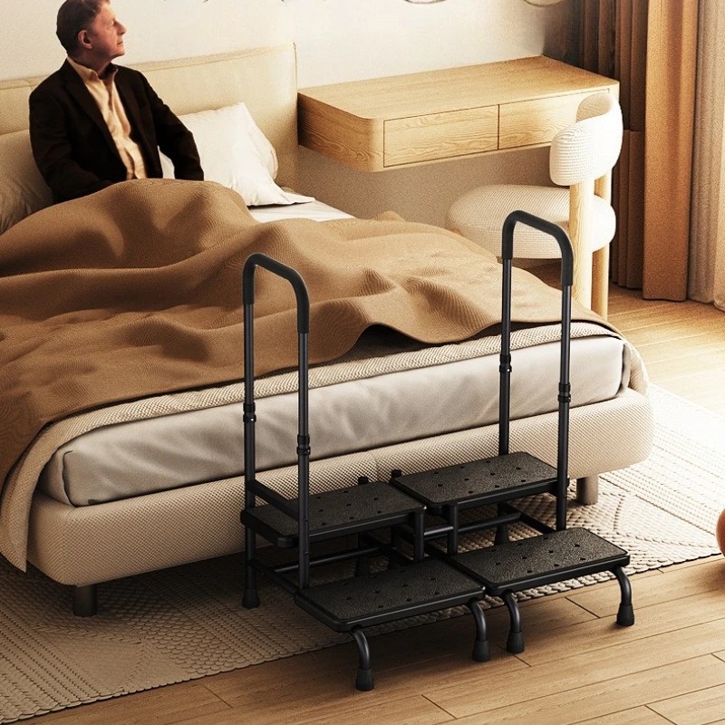 Metal Two Step Stool with Handrails Elderly Bed Safety Armchair Foldable Bath Tub Step Stools Non-Slip Household Step Ladders Metal Two Step Stool with Handrails Elderly Bed Safety Armchair Foldable Bath Tub Step Stools Non-Slip Household Step Ladders