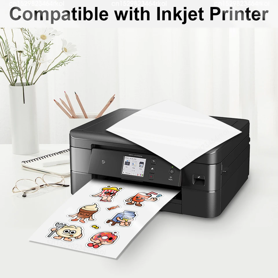 Carta Adesiva Per Stampante Fogli Vinile Autoadesivo A4 &ndash; Lucido O