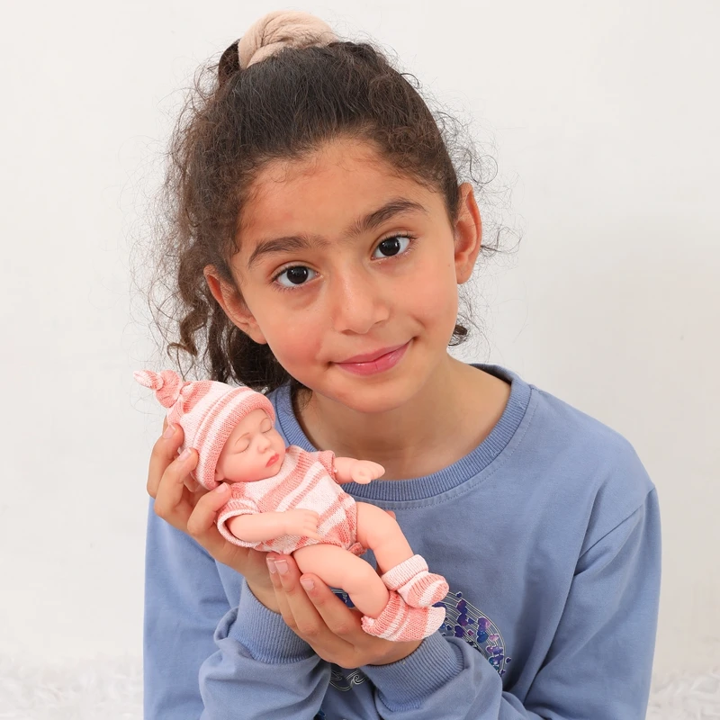 20cm Reborn Dolls Silicone Vinyl Baby Doll Mini Bebe Doll Baby Reborn Toys Waterproof Vinyl Girls Gift