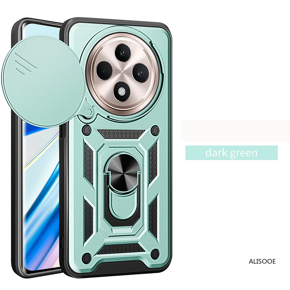 Premium Armor Case with Slide Camera Lens Protector and Ring Stand