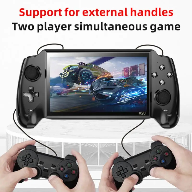 

Игровой автомат, портативная Ностальгия в стиле ретро, для двух игроков, 8 симуляторов, большой экран 5,5 дюйма, поддержка скачивания игр