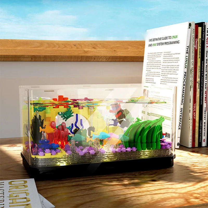 

Ocean Exploration Light Building Blocks Fish Tank Can Raise Fish Ornaments Puzzle Assembled Children's Toy Gift