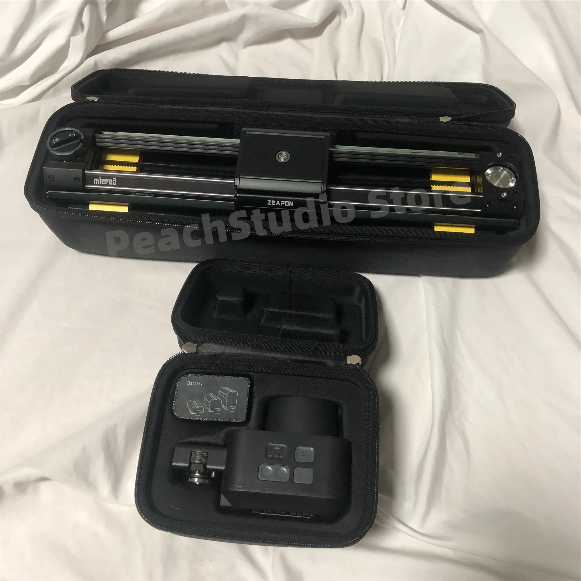 ZEAPON 마이크로 3 E500 E700 E1000 M500 M700 M1000 전동 슬라이더, DSLR 카메라 비디오, 이중 거리 휴대용 슬라이더 PS-E1 PD-E1