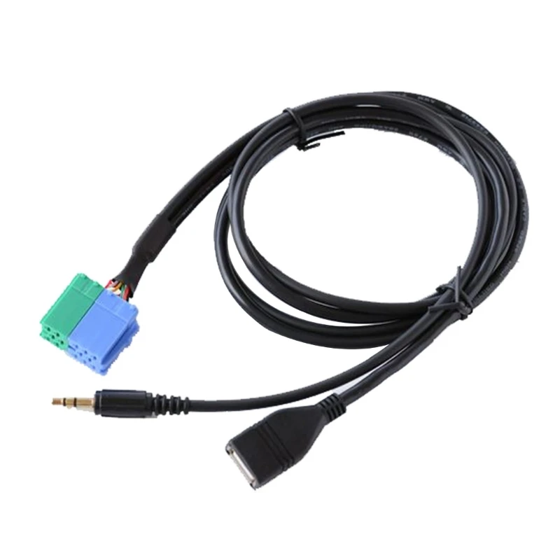 3.5mm USB Audio Aux Cable Car Radio Adapter Cable Input Adapter Connection Audio Cord 1.5M Length for Fiat Bravo CD player