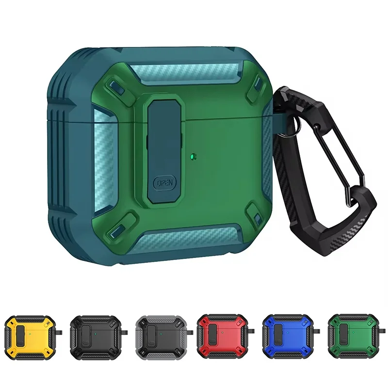Shockproof Earphone Protective Case with Keychain Lock – Soft TPU Cover and Accessories