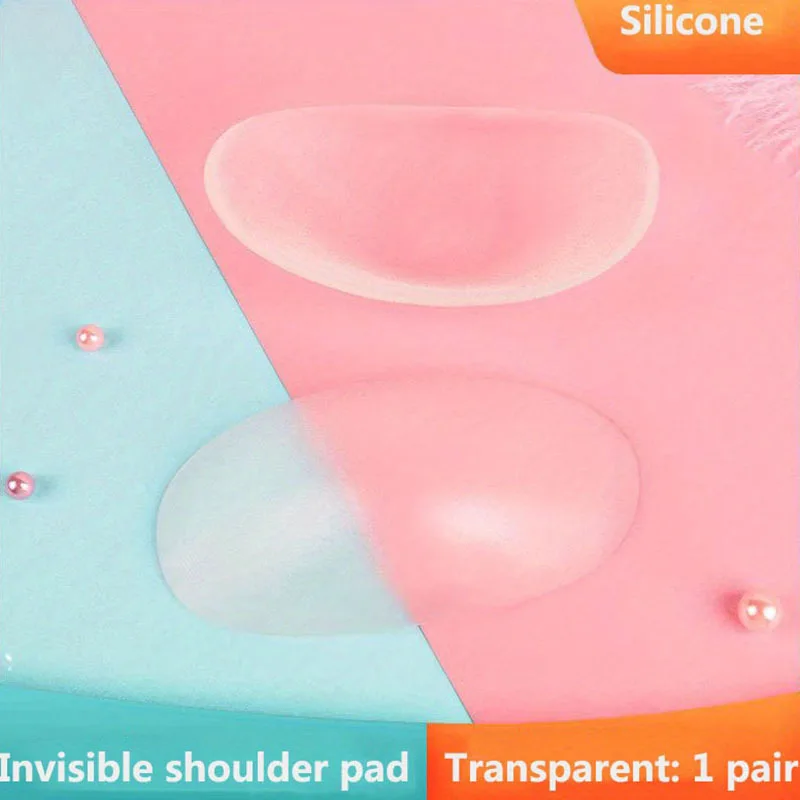 Invisible Detachable Silicone Shoulder Pads - Breathable, Reusable & Self-Adhesive for Women's Clothing Enhancement