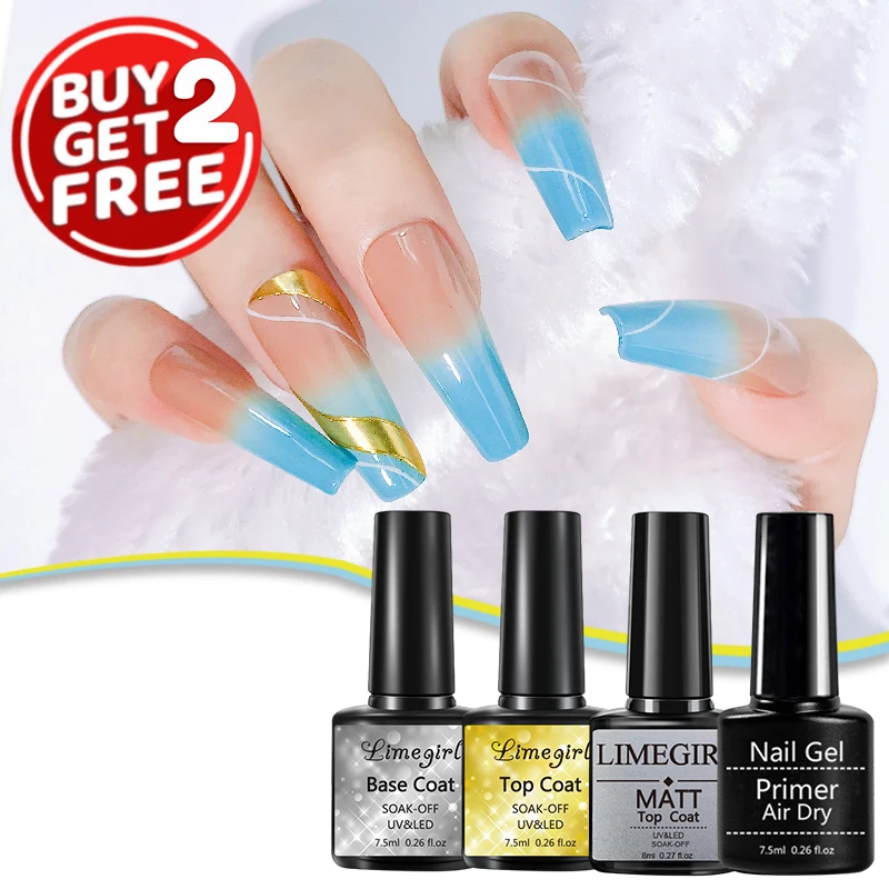 2/3/4 Piece Set Top Coat Base Coat and Base Coat UV/LED Semi-Permanent Clear Coat  Art Design Gel Nail Polish