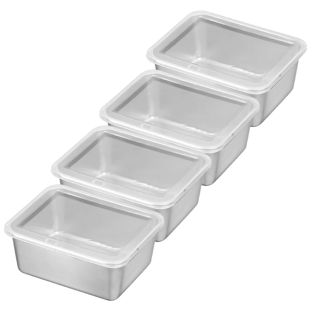 

4 Pcs Crisper Freezer Container Food Keepers Ice Cream Containers Refrigerator Storage Bins Plastic Fridge Out Organization for