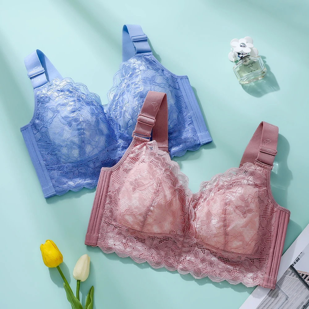Woman's Lace Bras Push Up Minimizer Bra Wireless Sexy Lingerie Thin Cup Female Underwear B C D E Cup