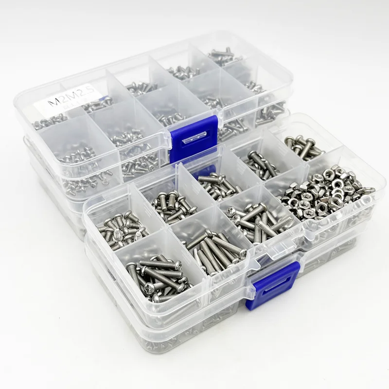 M1 M1.2 M1.6 M2 M2.5 M3 A2 Stainless steel Cross Round Head Screw Nut Set Round Pan Head Screw Bolt Phillips Small Machine Screw - Image 2