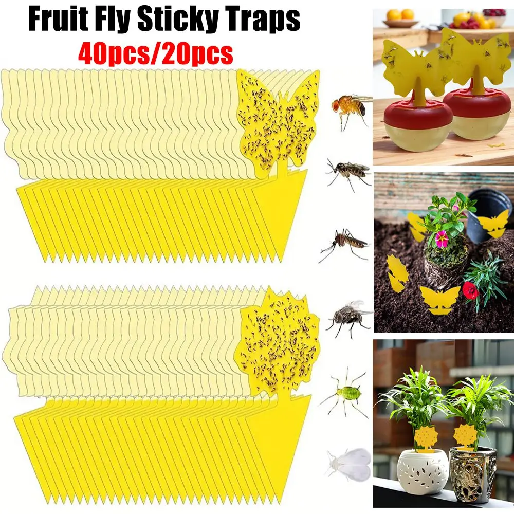 40-20Pcs Trappola Appiccicosa Per Zanzare A Doppia Faccia Per Insetti Da Giardino Killer Per Insetti Whitefly Thrip Fruit Fly Gnat Tavola Appiccicosa 