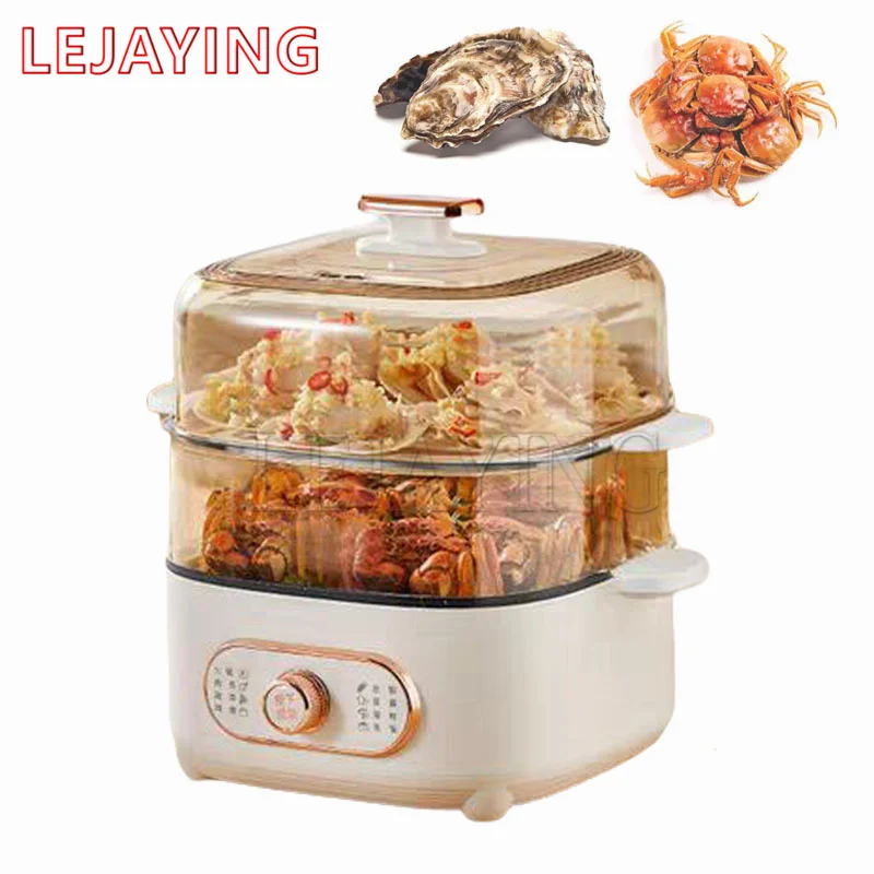 Steamer Electric Steam Pot Cooking Steaming Home 2-Layer Transparent Food Dumplings Household Pan Warmer Multicooker 110V 220V