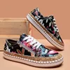 Women Sneakers Elegant Floral Printed Lace Up Female Flat Shoes Fashion Round Toe Lady Vulcanized Shoes Femme Casual Shoes 6