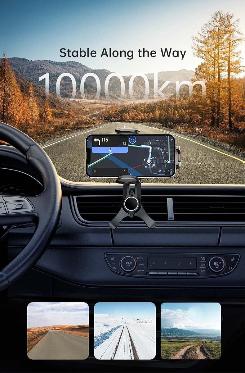 Auto-Lüftungs-Telefonhalterung, [Never Blocking Vent, genießen Sie den Komfort des A/C] Freisprech-Universal-Verlängerungsclip-Luft-Telefonhalterung – Detail 5