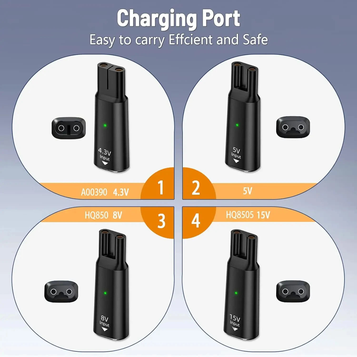 필립스 원블레이드 QP2530 QP2630 하이브리드 전기 면도기용 8V HQ850 타입-C 면도기 충전 어댑터 충전기