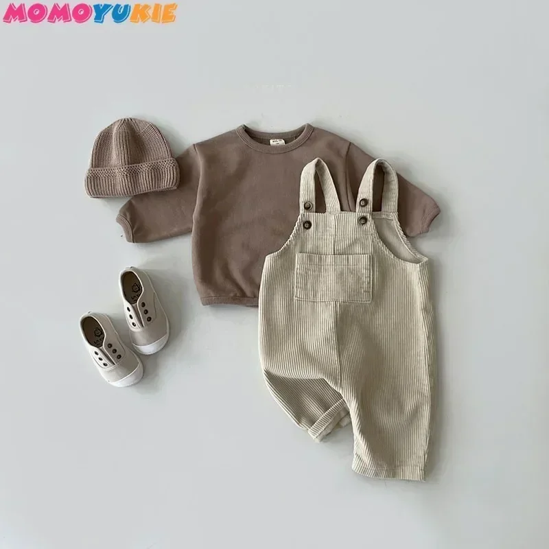 Newborn Clothes Boy's Corduroy Jumpsuit 2023 Autumn Winter Jumpsuits Baby kids clothes Girl's romper Casual Bib Pants Overalls 3