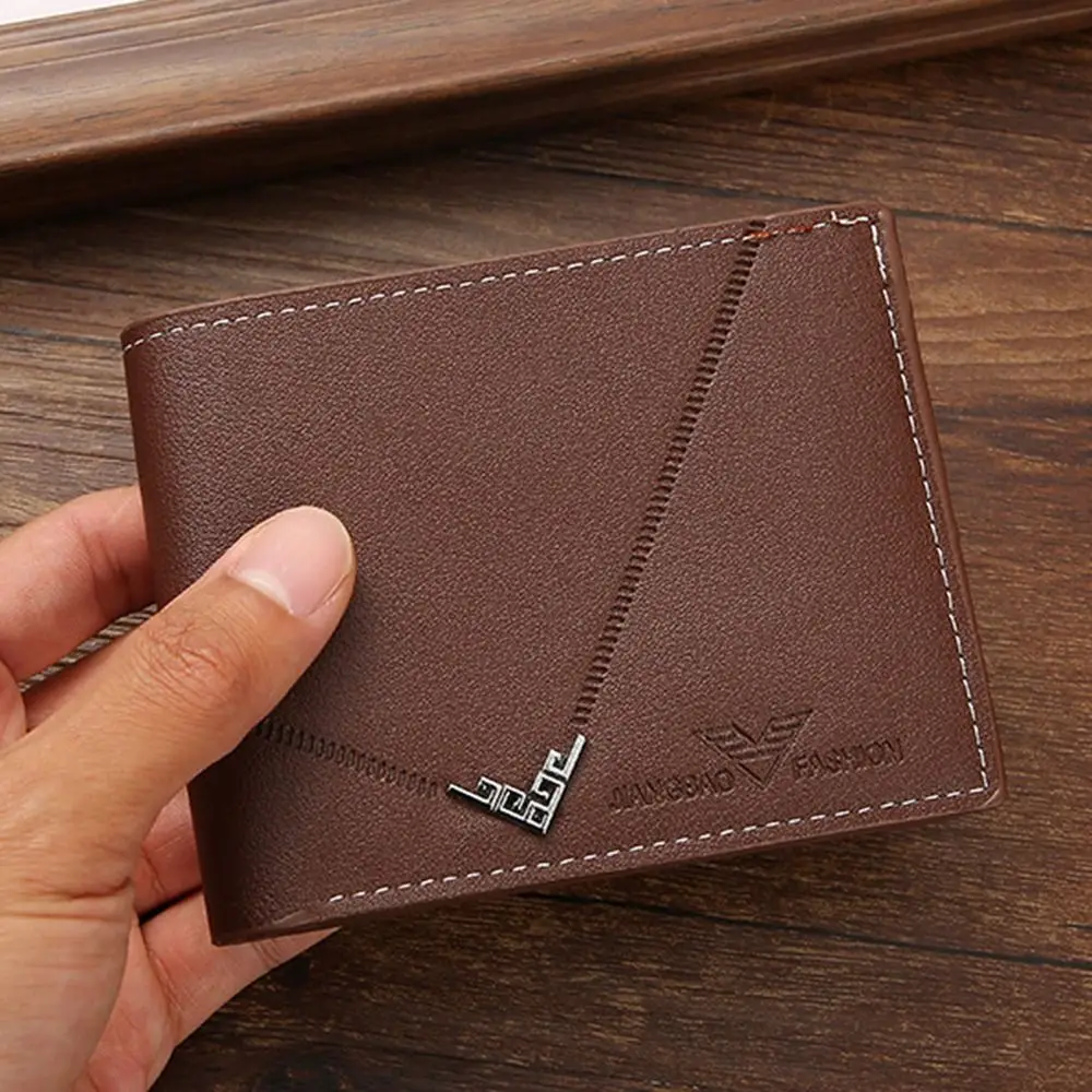 New PU Leather Short Wallet Multi-card Slot Large-capacity Card Bag High Quality Folding Money Bag Men