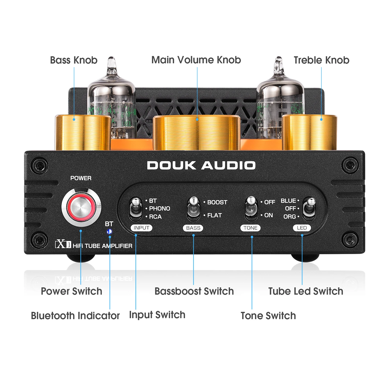 値下 DOUK AUDIO X1 真空管アンプ Douk Audio X1 真空管アンプ Bluetooth 5 0 RCA フォノ入力 RCA