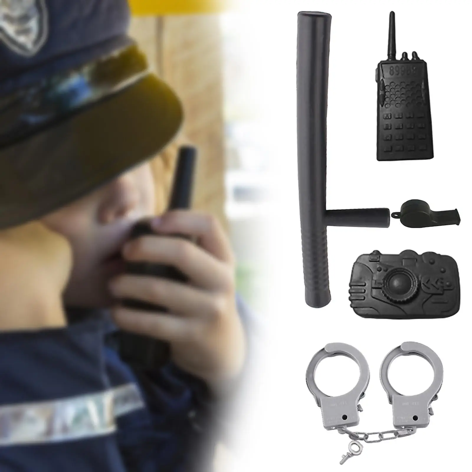 5x Costume Accessory Set Police Role Play Costume Accessories for Photo Props