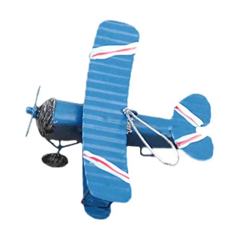 Vintage Mini Modello Di Aeroplano In Metallo Aereo In Ferro Battuto Aliante Biplane 10*9*5Cm Artigianato In Ferro Battuto Aereo Decorativo In Ferro Pe