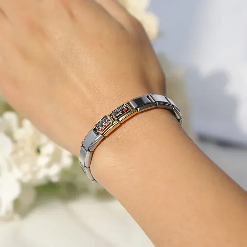 Daisy Flower Stainless Steel Charm Bracelet - Music-Inspired Design