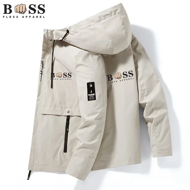 BSS FLEXX APPAREL Jacket Men's Windbreaker Zip Coat Spring Autumn Casual Work Jacket Fashion Outdoor Adventure