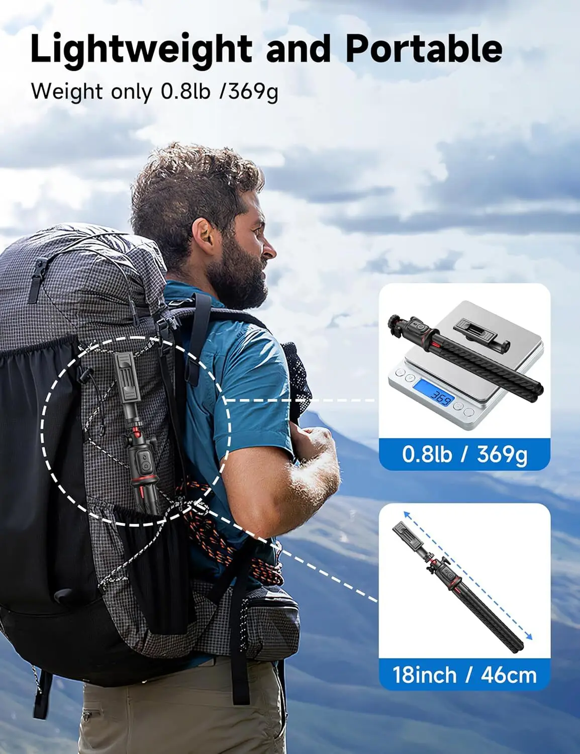 Selfieshow Flexible 360 Ball Head Portable Travel Tripod Cell Phone Stand Clip Selfie Stick Tripe for Live Streaming Vlogging 6