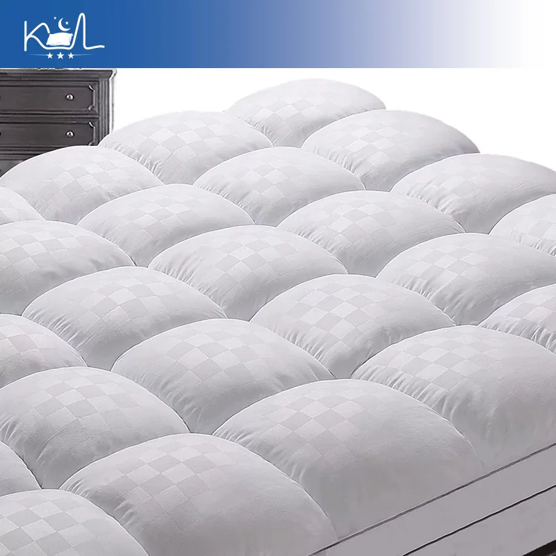 자카드 매트리스 토퍼, 다운 대체 충전재가 들어간 피티드 시트 스타일 침대 패드, 부드러운 싱글 침대 매트리스 커버, 빠른 배송