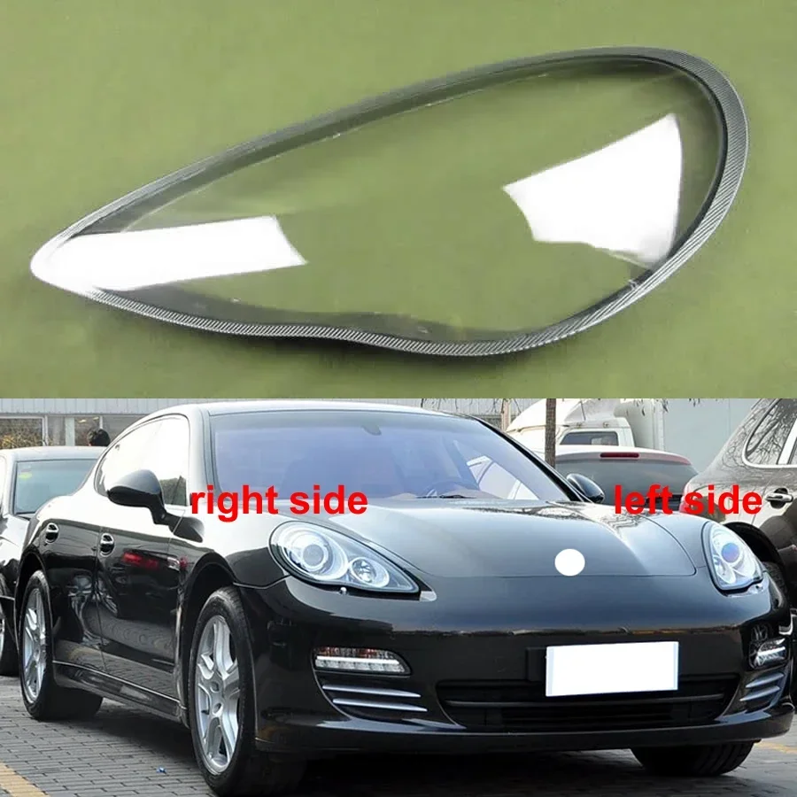 

For Porsche Panamera 2010-2013 Headlight Cover Lampshade Headlamp Shell Plexiglass Auto Replacement Parts Silver Grey Edge