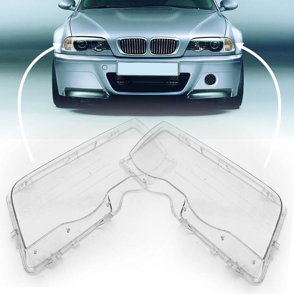 Cubiertas Para Faros Delanteros De BMW Serie 3 E46 (1998-2001) - 1 Par, Material PC Transparente, Protección Contra Polvo Y Rayones