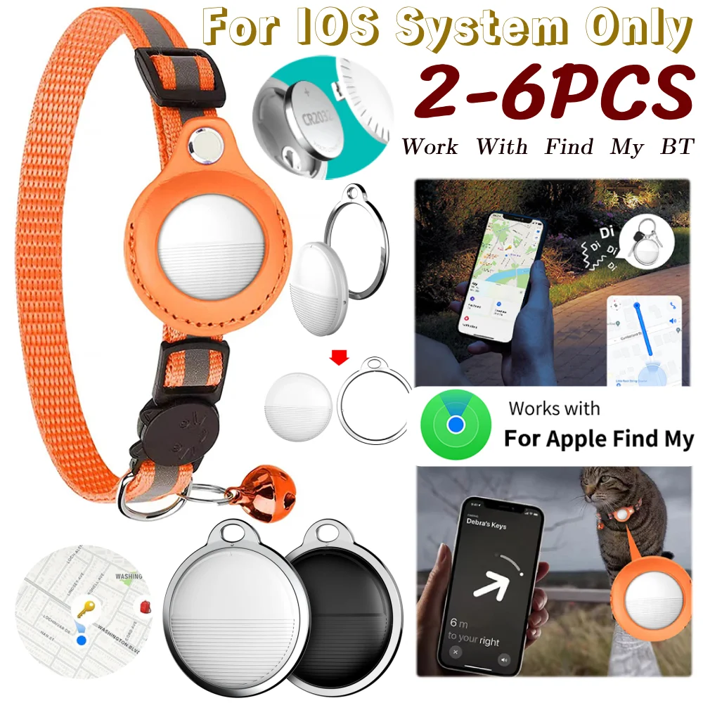 2-6PCS Mini Tracking Device Bluetooth-Compatible Work With Apple Find My Anti Lost Reminder For IOS System Only Pet Child Finder
