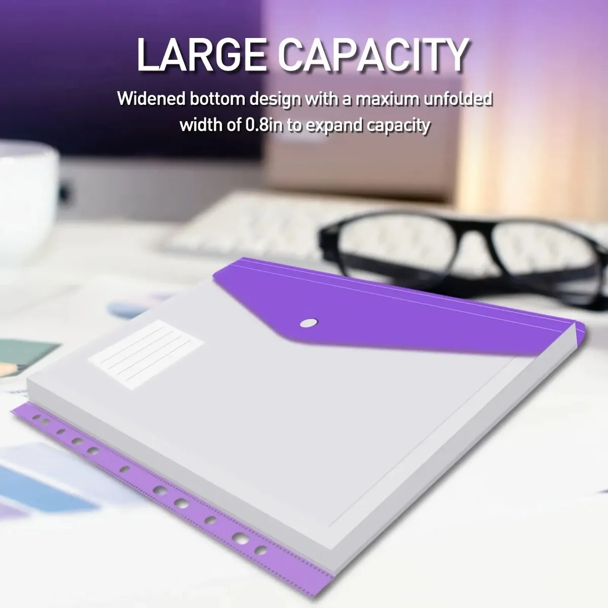 14pcs A4 File Folder Pouch For Binders | Expandable Snap Closure With Label Pocket, Durable Plastic Organizer For School, Office - 3